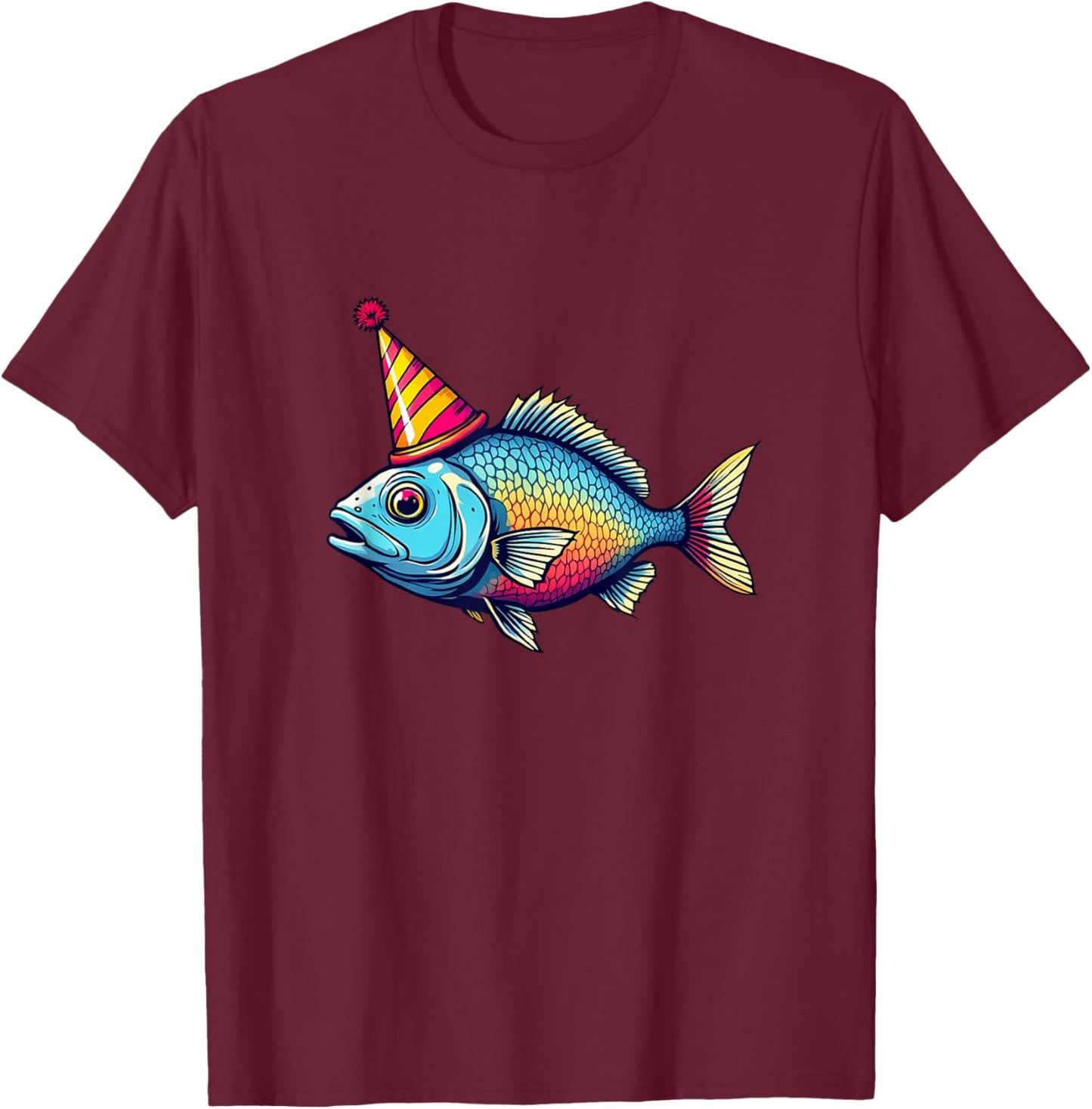 Party Sardine Tinned Fish Graphic Funny Birthday T-Shirt - T-Shirt | Maroon