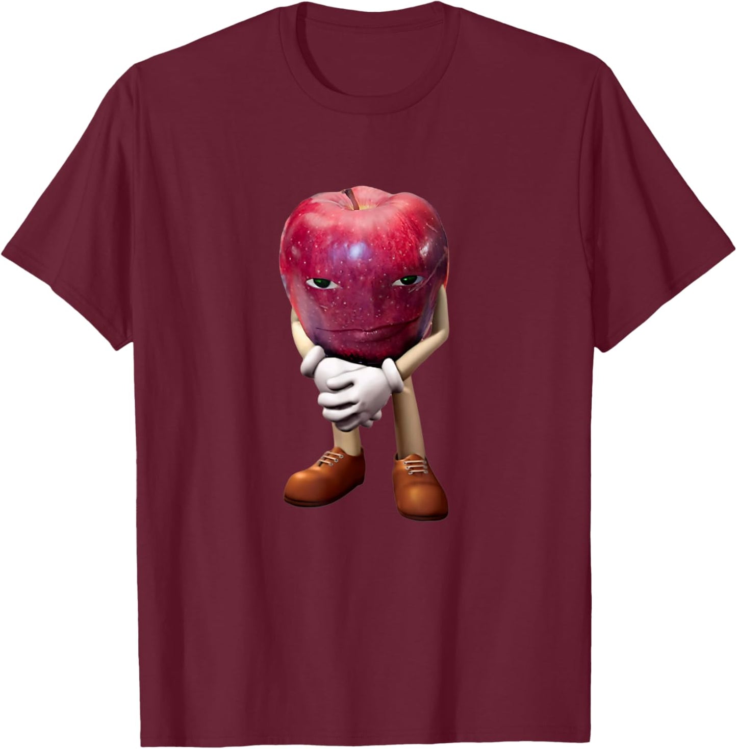 Grumpy Apple Meme T-Shirt - T-Shirt | Maroon