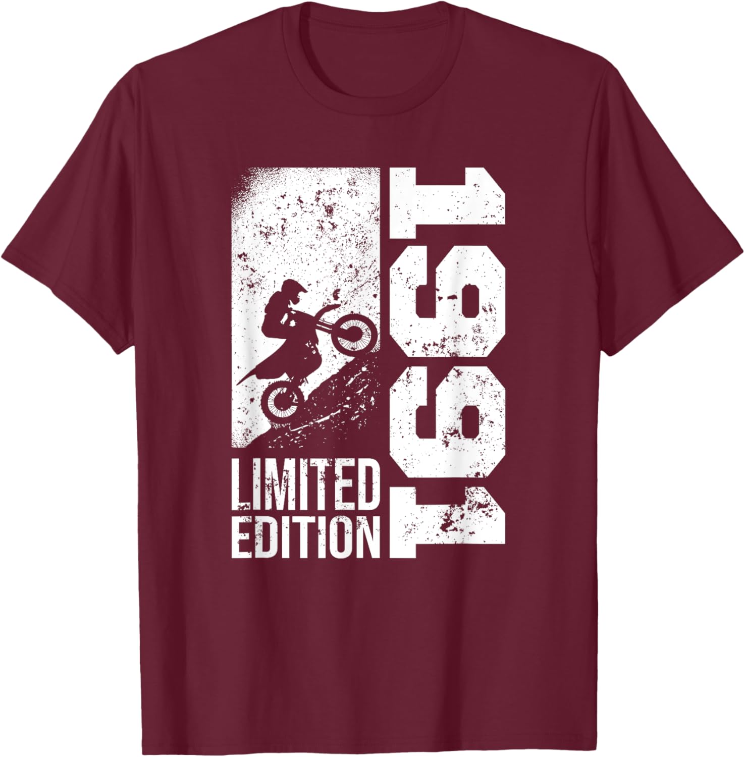 Motorcycle Vintage 1991 Birthday Dirtbike Pitbike Motocross T-Shirt - T-Shirt | Maroon