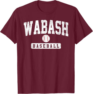 Wabash College Baseball Arch Vintage Design Women T-Shirt - T-Shirt | Maroon