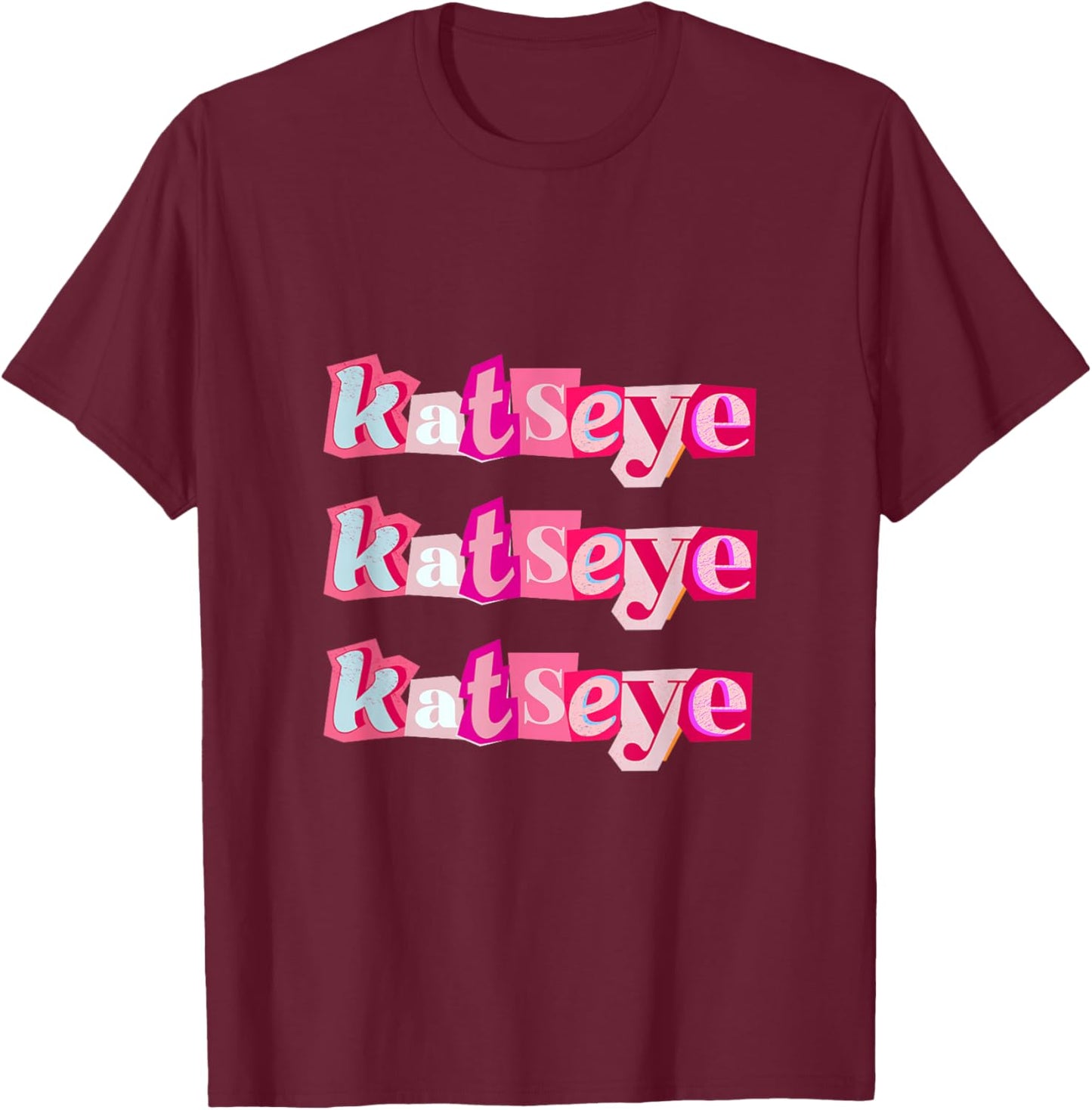 Katseye Inspired Aesthetic Cute Pink K-Style Design T-Shirt - T-Shirt | Maroon