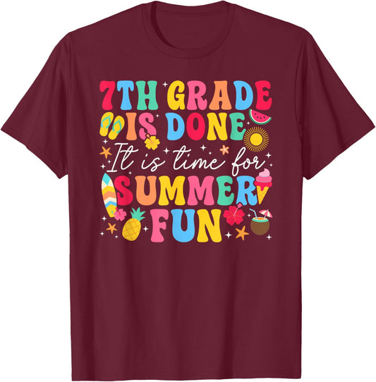 7th Grade is Done Last Day of 7th Grade Last Day of School T-Shirt - T-Shirt | Maroon