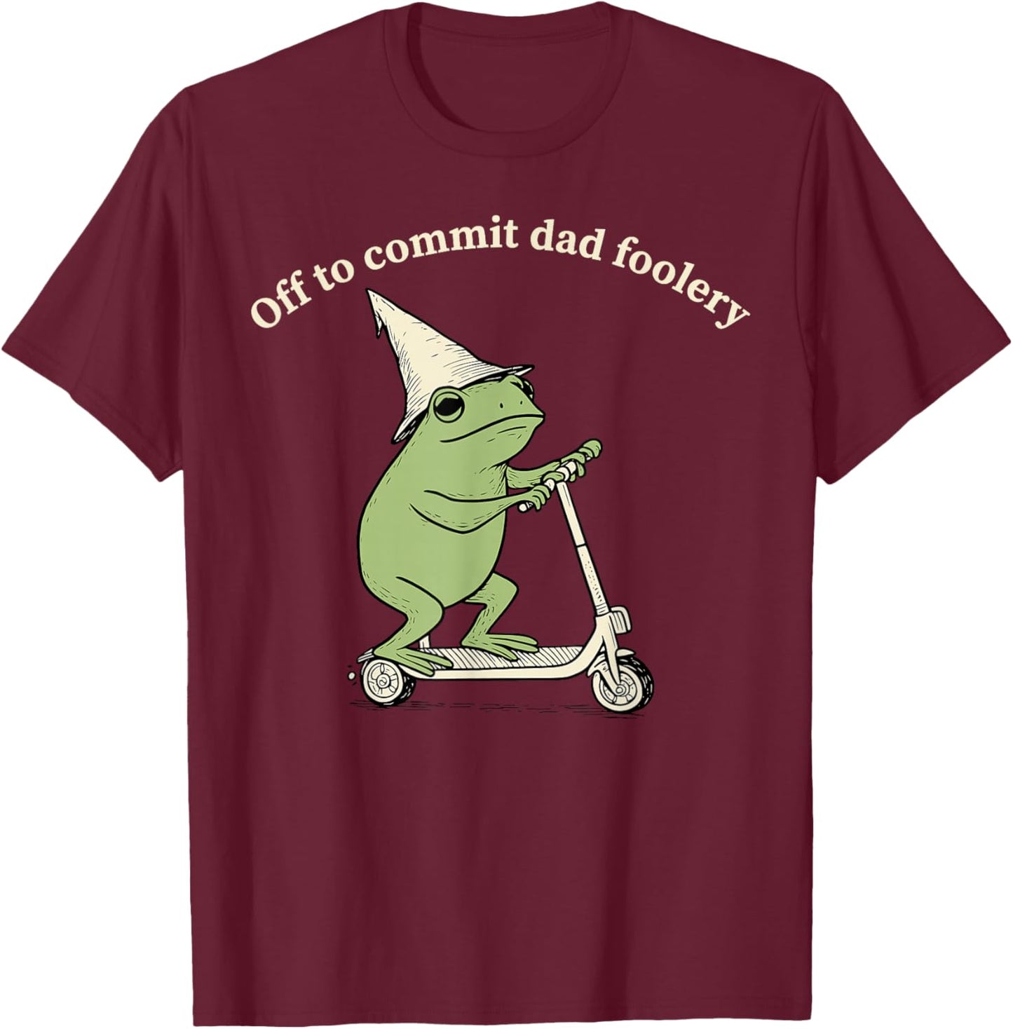 Off to Commit Dad Foolery Dad Frog Pregnancy Announcement T-Shirt - T-Shirt | Maroon