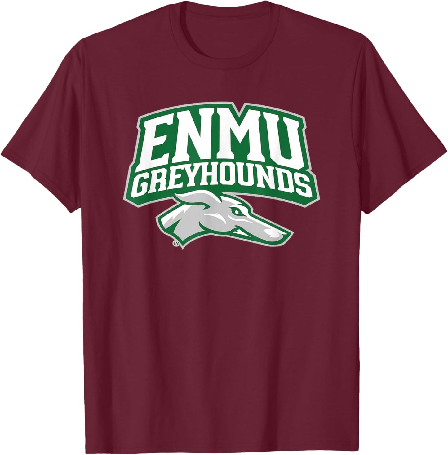 Eastern New Mexico University ENMU Greyhounds Primary Logo T-Shirt - T-Shirt | Maroon
