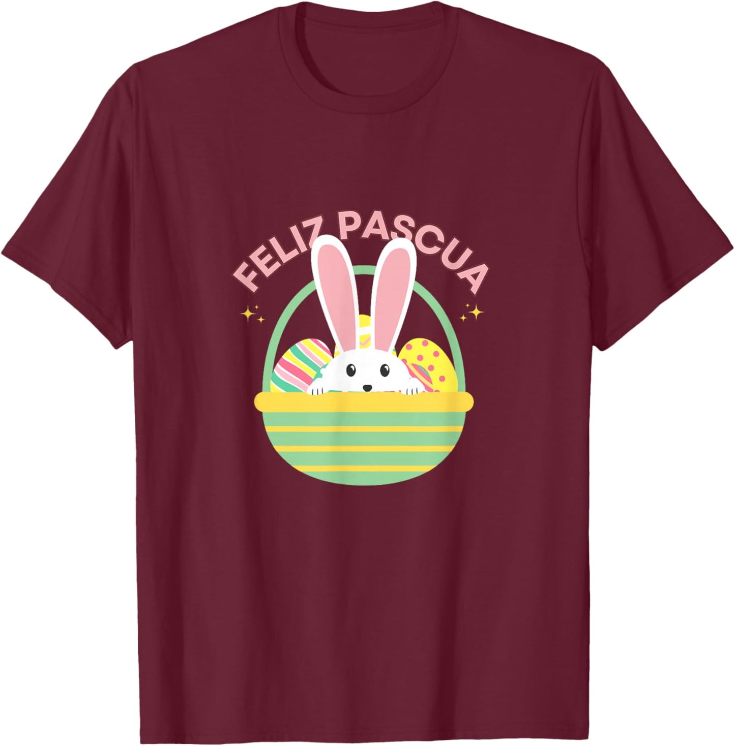 Feliz Pascua en espanol Happy Easter in Spanish T-Shirt - T-Shirt | Maroon