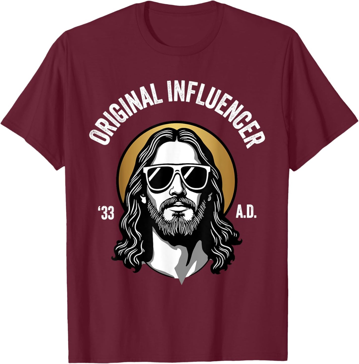 Funny Jesus Meme - Original Influencer - Cool Jesus T-Shirt - T-Shirt | Maroon
