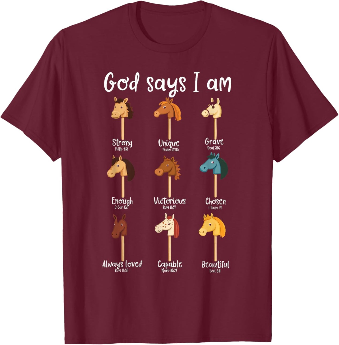 Funny Hobby Horsing Cute Hobby Horse for Girls God Saying T-Shirt - T-Shirt | Maroon