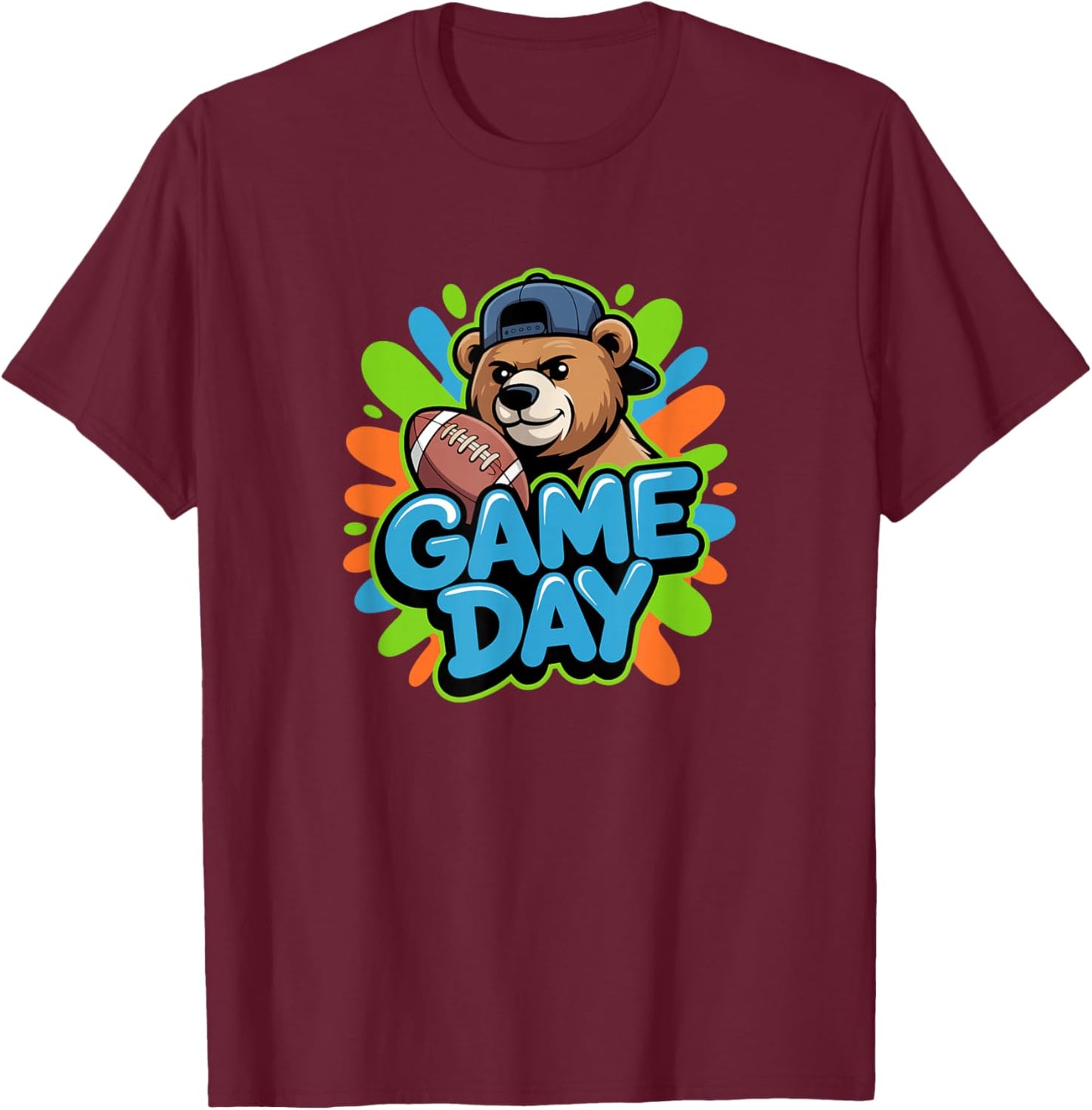 Funny Bear Game Day T-Shirt - T-Shirt | Maroon