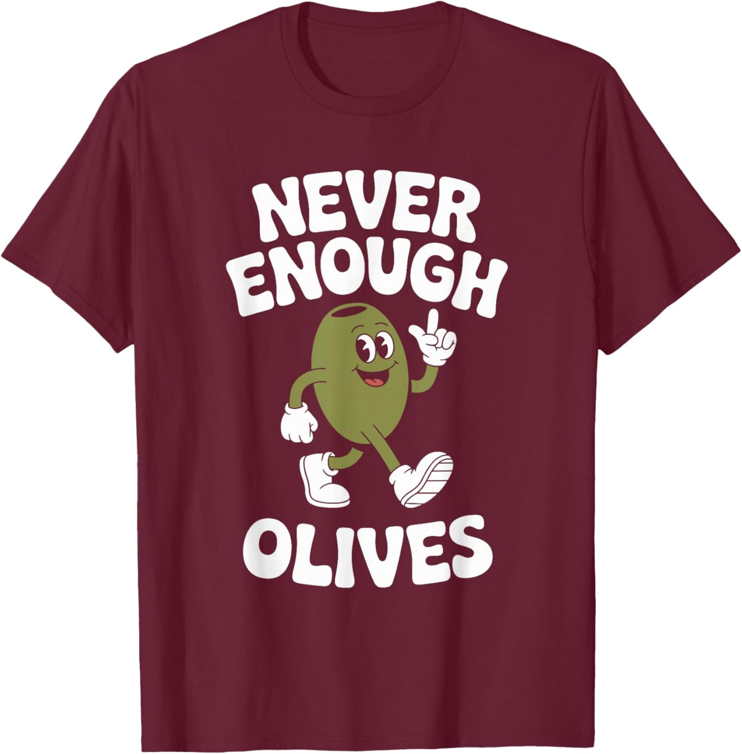 Funny Olive or Olives Retro T-Shirt - T-Shirt | Maroon