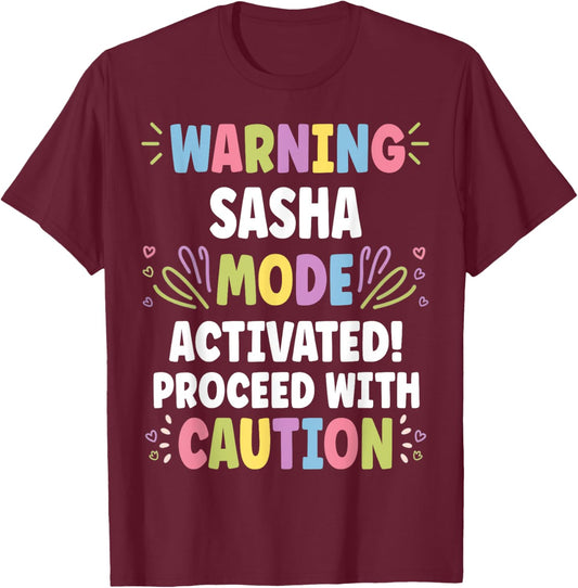 SASHA Personalized Name Funny Cute Custom SASHA Name T-Shirt - T-Shirt | Maroon
