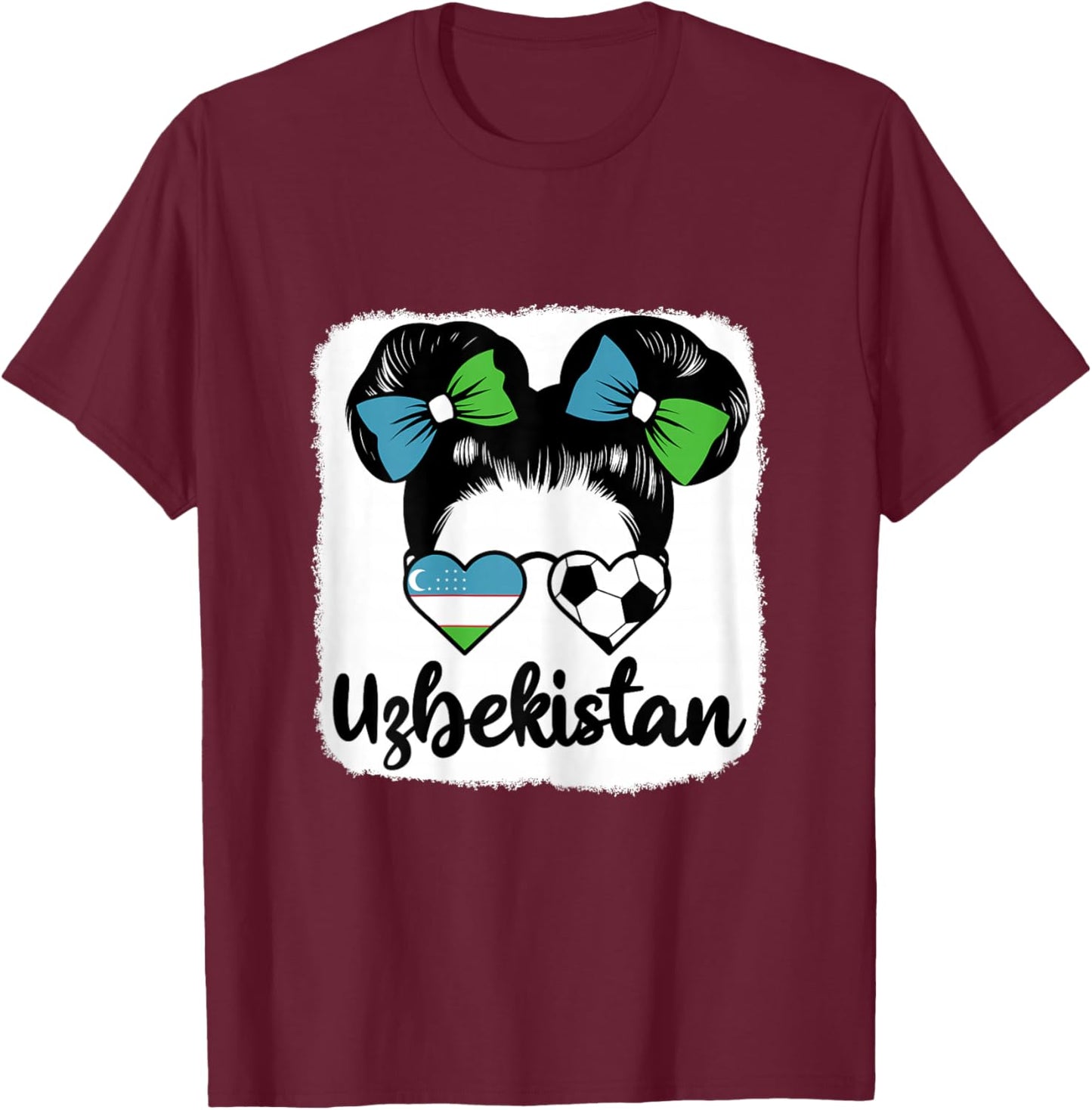 Uzbekistan Fille Drapeau de Ouzbékistan Supporters Ouzbeks T-Shirt - T-Shirt | Maroon