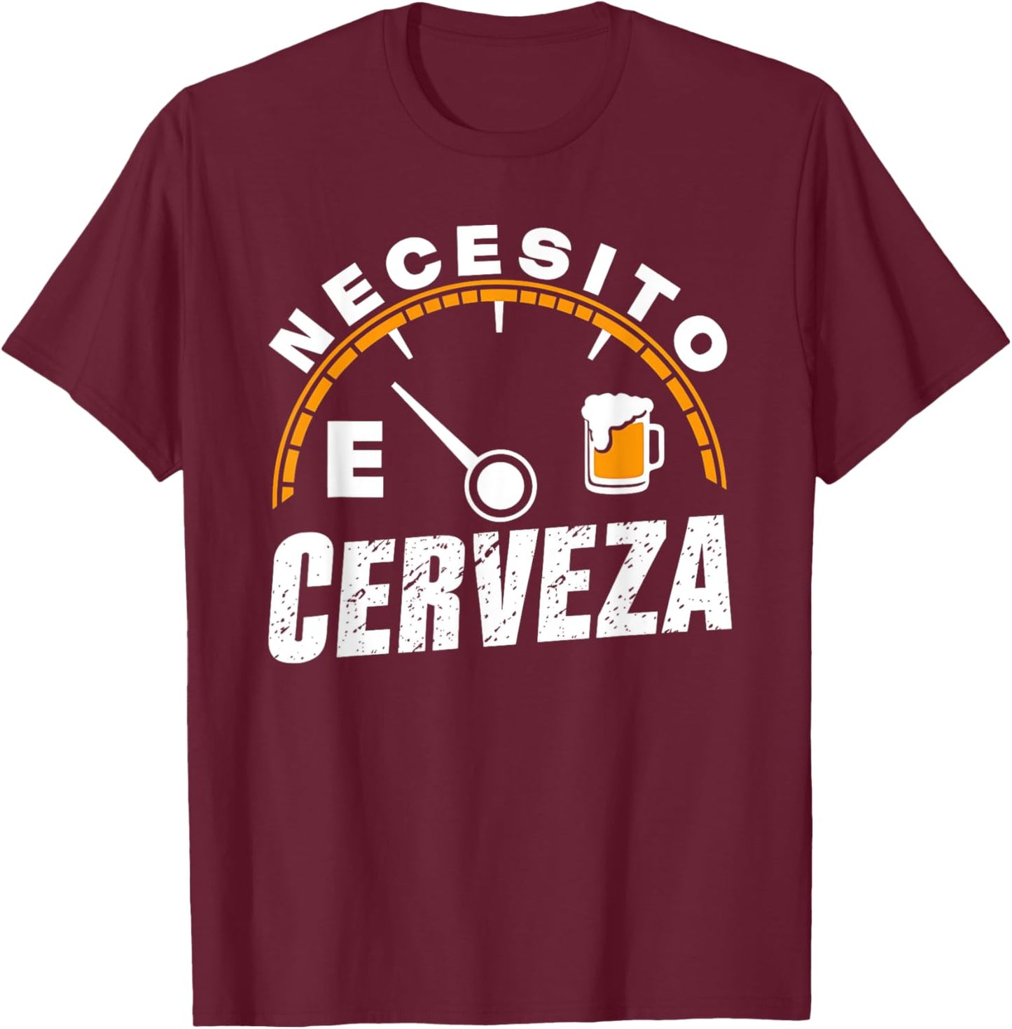 Funny Mexican Beer Necesito Cerveza I need Beer in Spanish T-Shirt - T-Shirt | Maroon