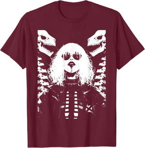 Horror Techwear Ghoul Girl Cybergoth Gothic Anime Manga T-Shirt - T-Shirt | Maroon