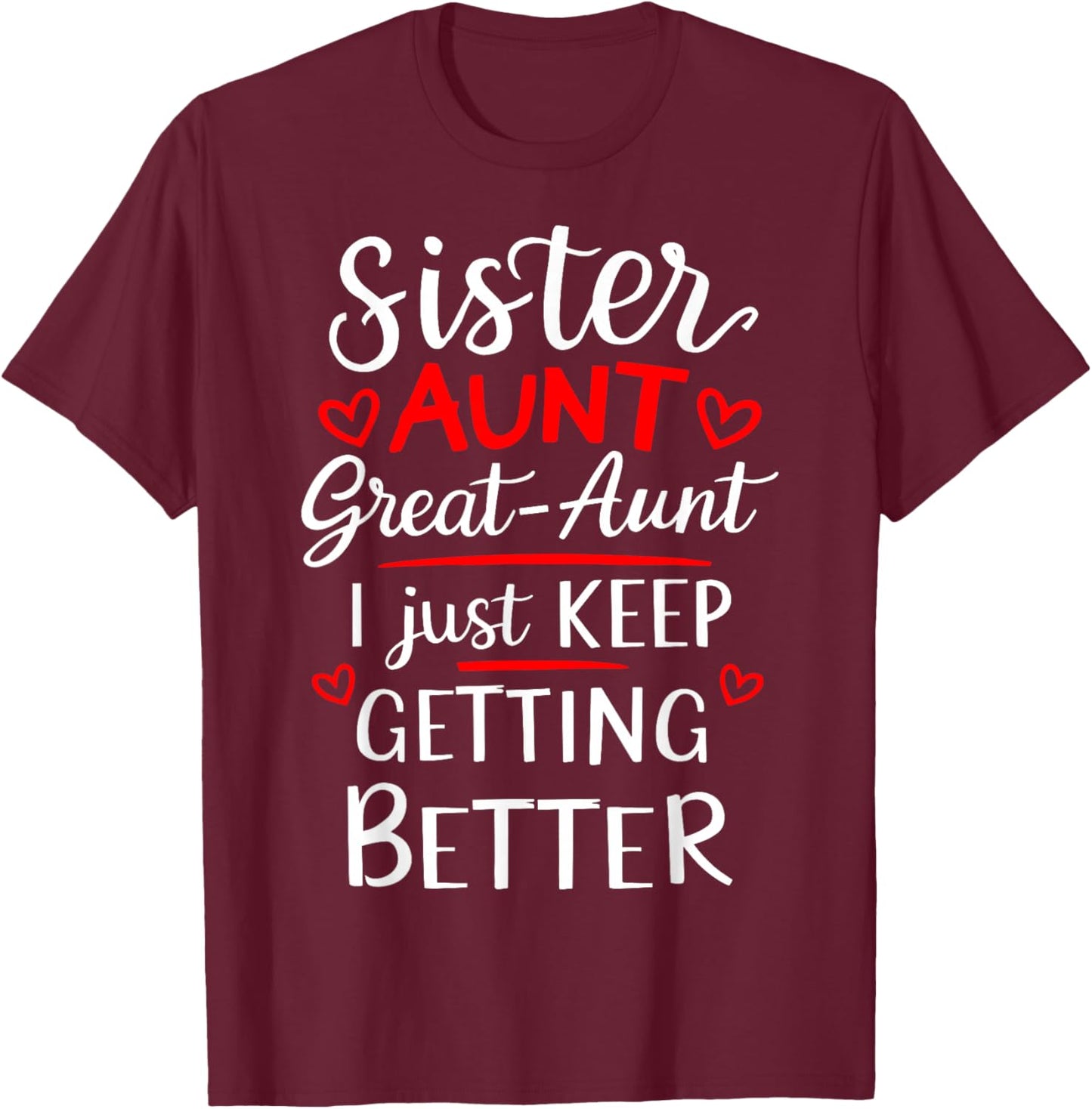 Mother's Day Grandkids Sister Aunt Great Aunt T-Shirt - T-Shirt | Maroon