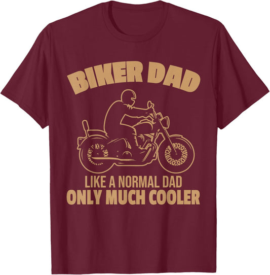Retro Biker Vater Motorrad Chopper Rider Papa Herren Mann T-Shirt - T-Shirt | Maroon