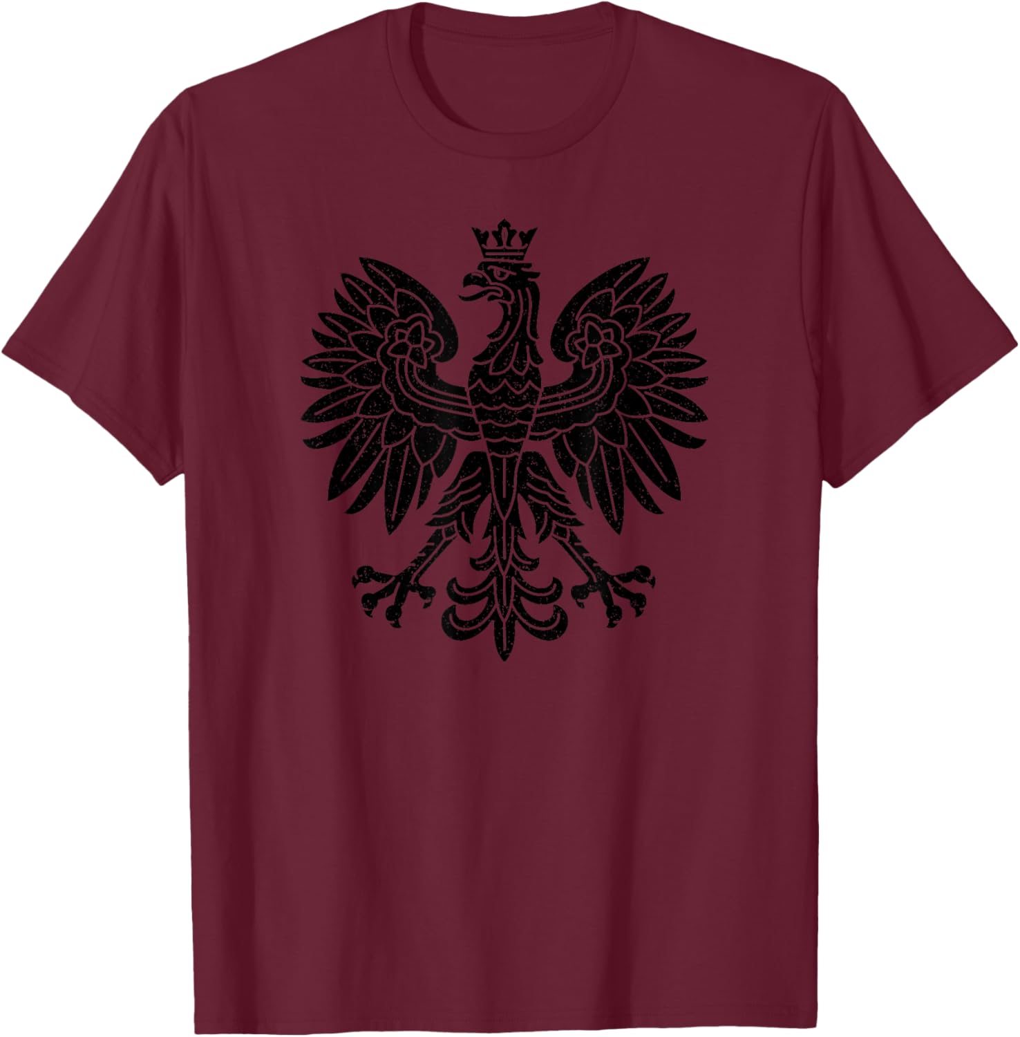 Poland Eagle Symbol Flag Polish Coat of Arms Emblem T-Shirt - T-Shirt | Maroon