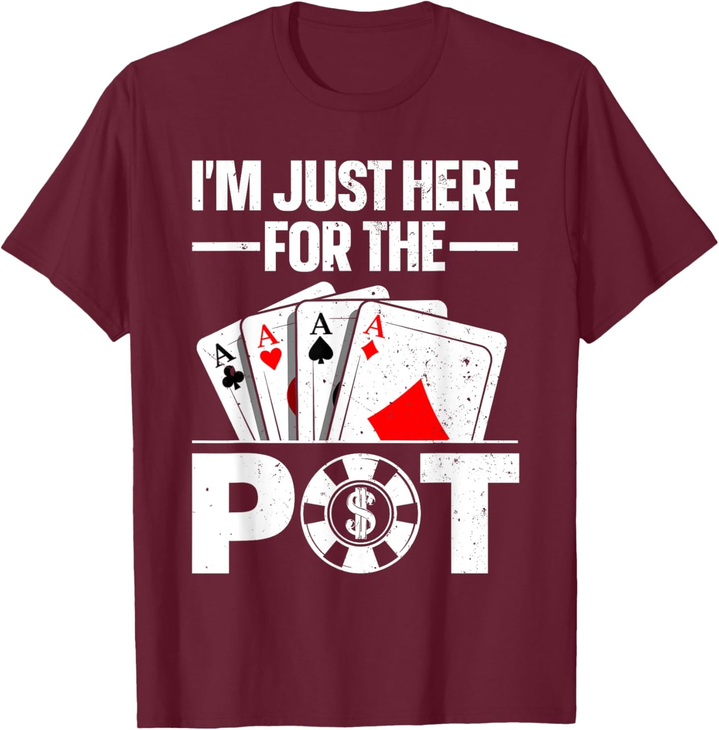 Funny Poker Lover Design Women Casino Poker Players T-Shirt - T-Shirt | Maroon