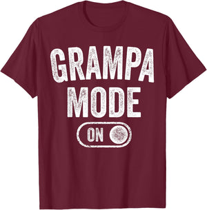 Grampa Mode On Funny Soon To Be Grandpa Gifts 1St Time Pop T-Shirt - T-Shirt | Maroon