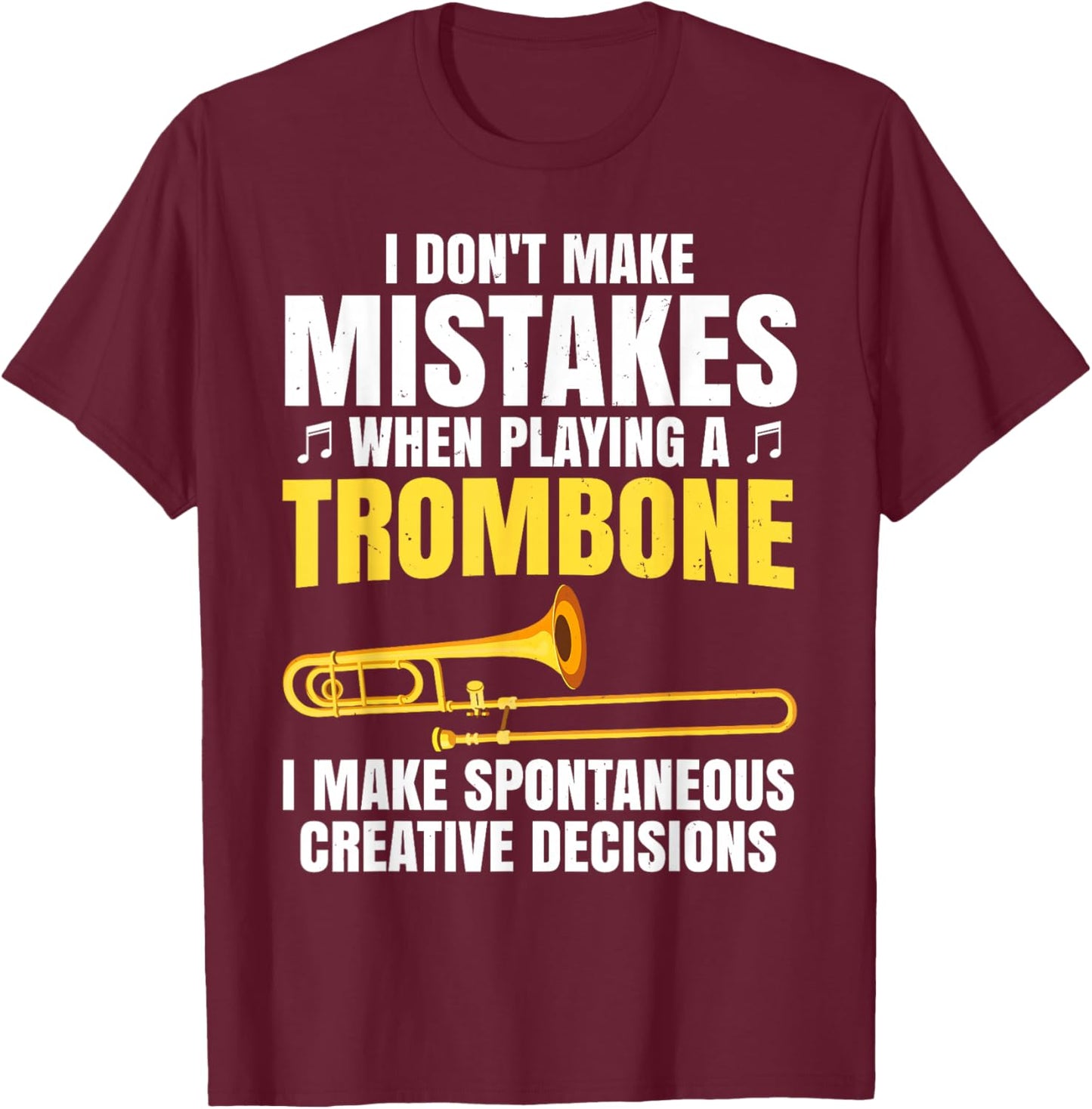 Funny Trombone Art Women Instrument Trombone Player T-Shirt - T-Shirt | Maroon