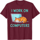 Programmer Cat Kitty Meow Animal Pet Computer Programming T-Shirt - T-Shirt | Maroon
