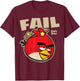 Angry Birds Red Fail T-Shirt - T-Shirt | Maroon