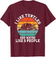 J'aime Les Tortues et Peut-être 3 Personnes, drôle et rétro T-Shirt - T-Shirt | Maroon