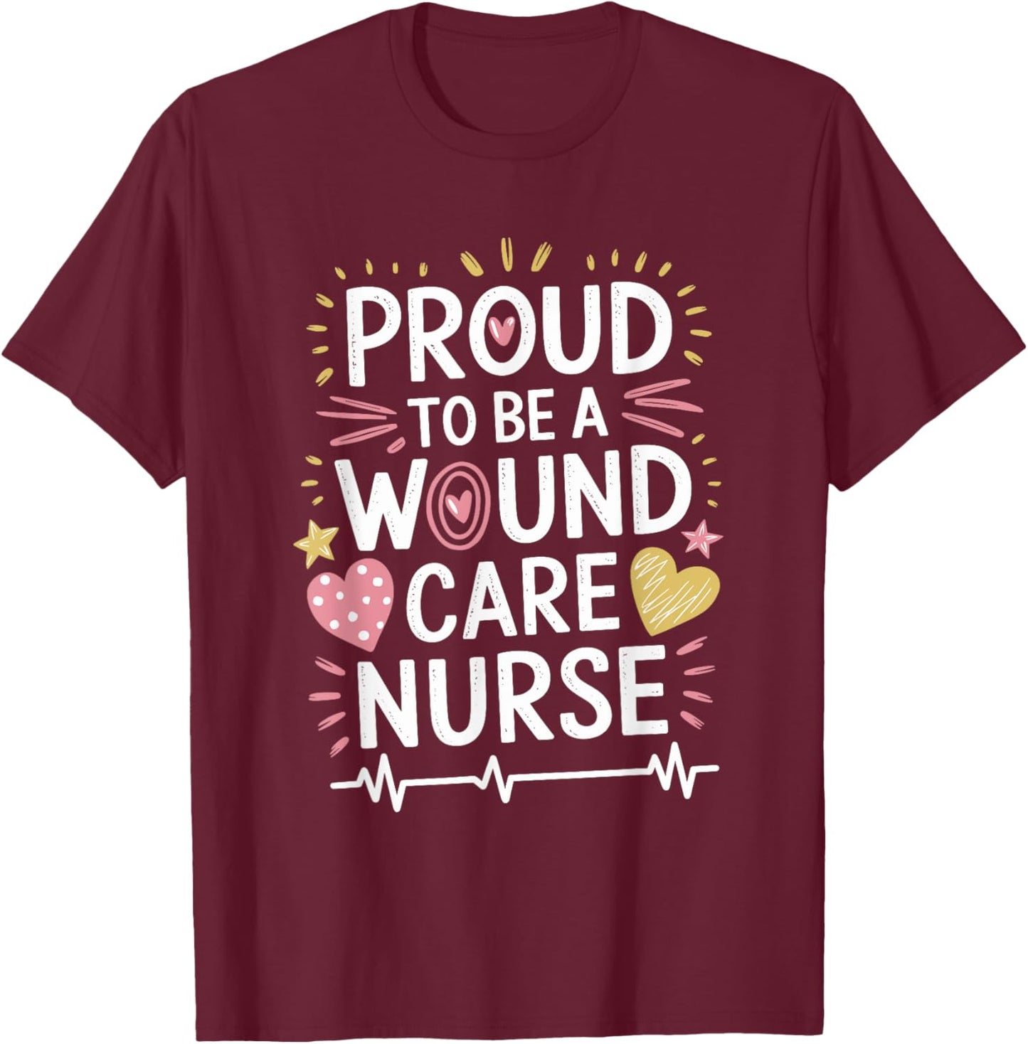 WOCN Wound Care Nurse Design Medical Ostomy Nursing T-Shirt - T-Shirt | Maroon
