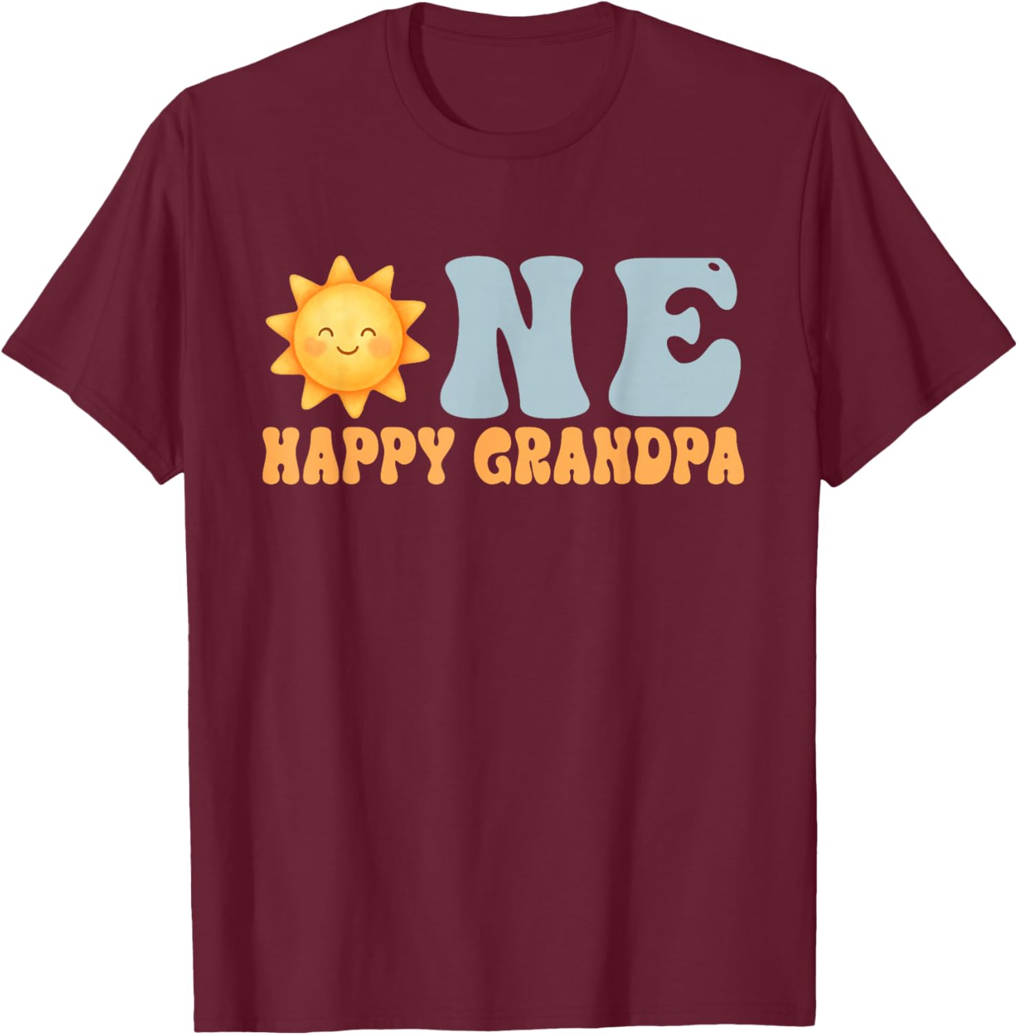 One Happy Grandpa of The Bday First Trip Around The Sun T-Shirt - T-Shirt | Maroon