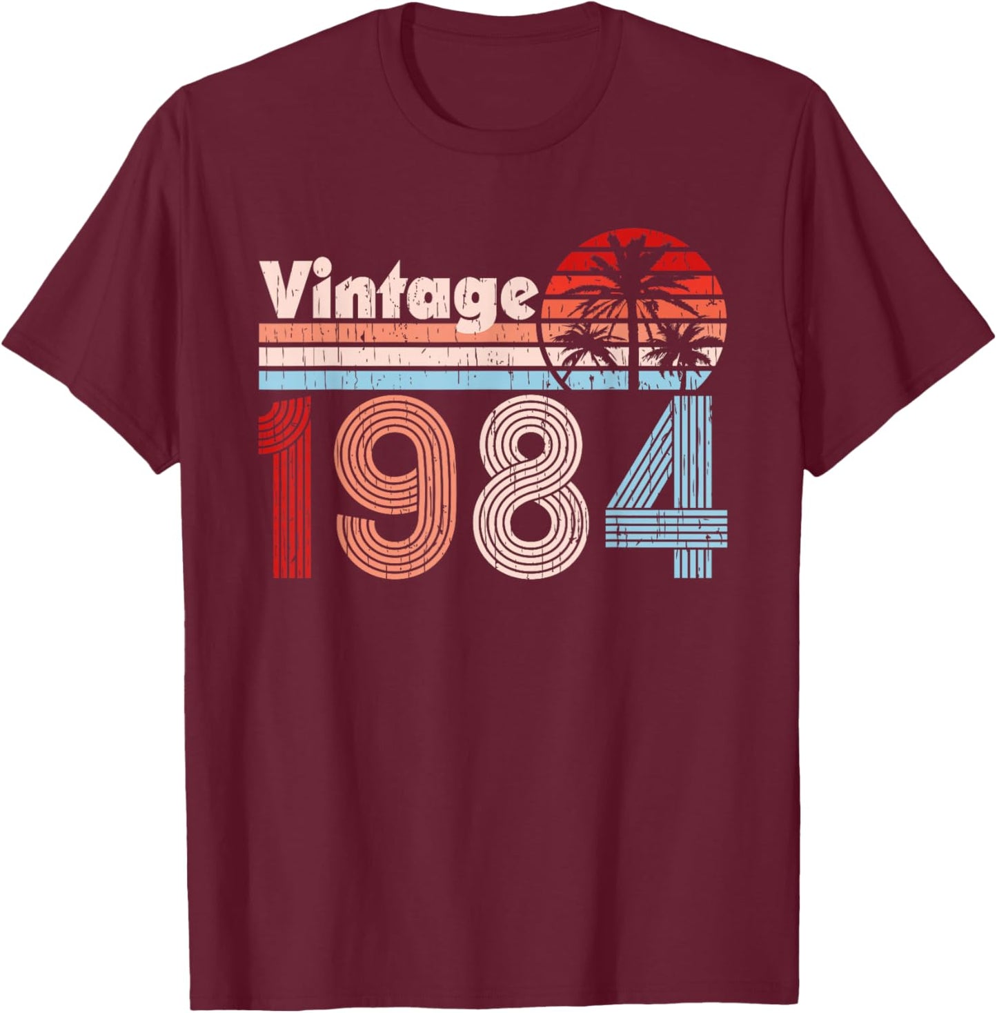 1984 Vintage 42nd Birthday 42 Years Old Retro Graphic T-Shirt - T-Shirt | Maroon