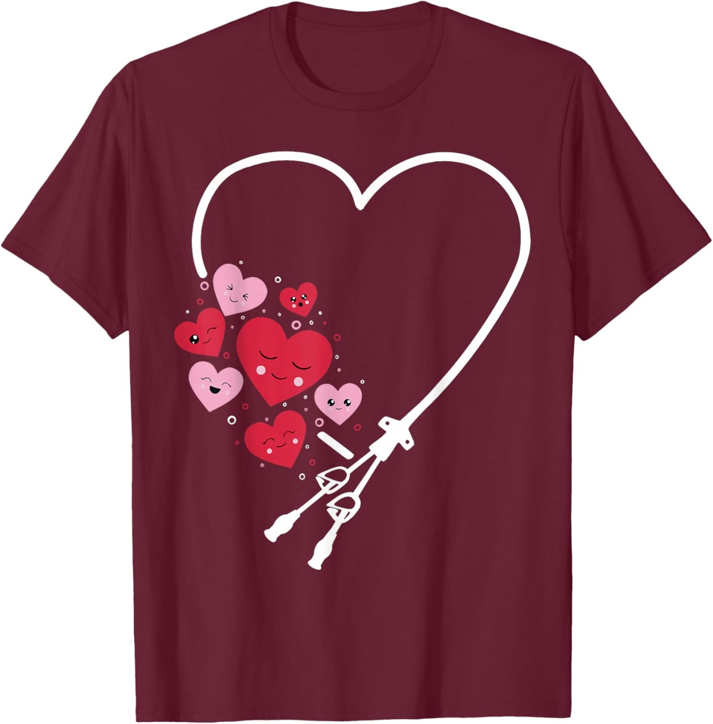 PICC Heart Valentine Vascular Access Team PICC IV Nurses T-Shirt - T-Shirt | Maroon