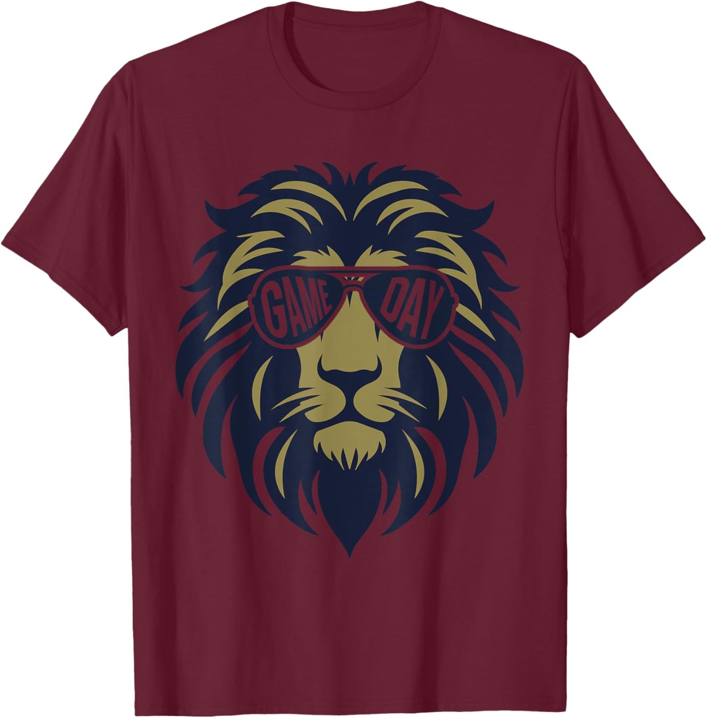Football Game Day Lion Vintage T-Shirt - T-Shirt | Maroon
