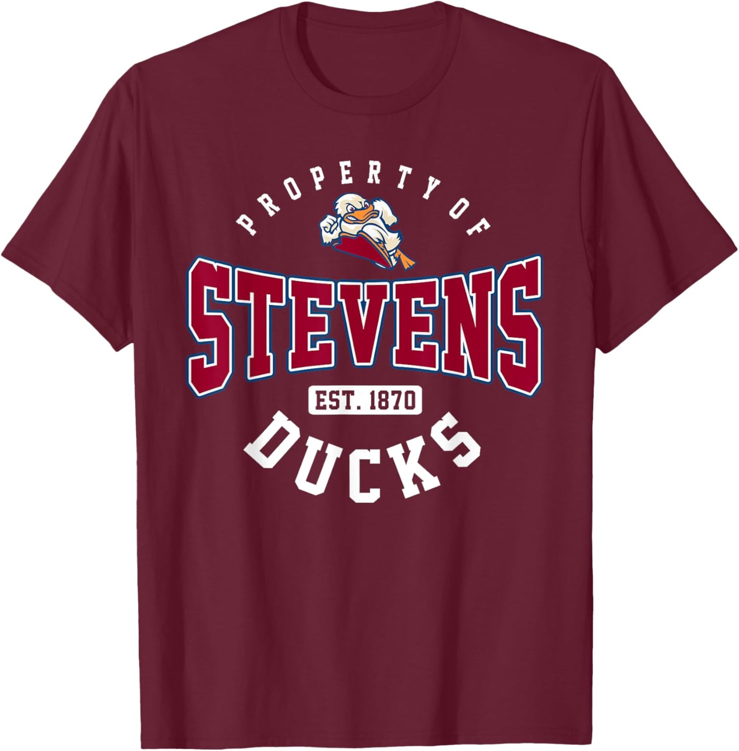 Stevens Institute of Technology University Athletics Design T-Shirt - T-Shirt | Maroon