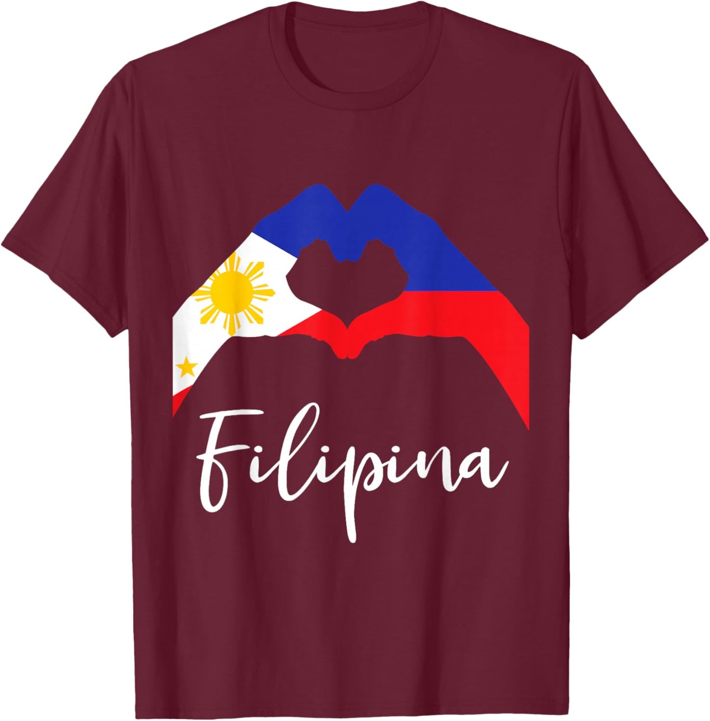 Filipina Love Pinay Philippines Flag T-Shirt - T-Shirt | Maroon