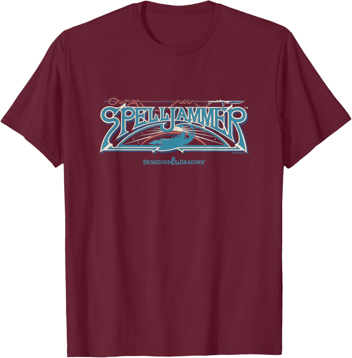 Dungeons & Dragons Retro Spelljammer T-Shirt - T-Shirt | Maroon