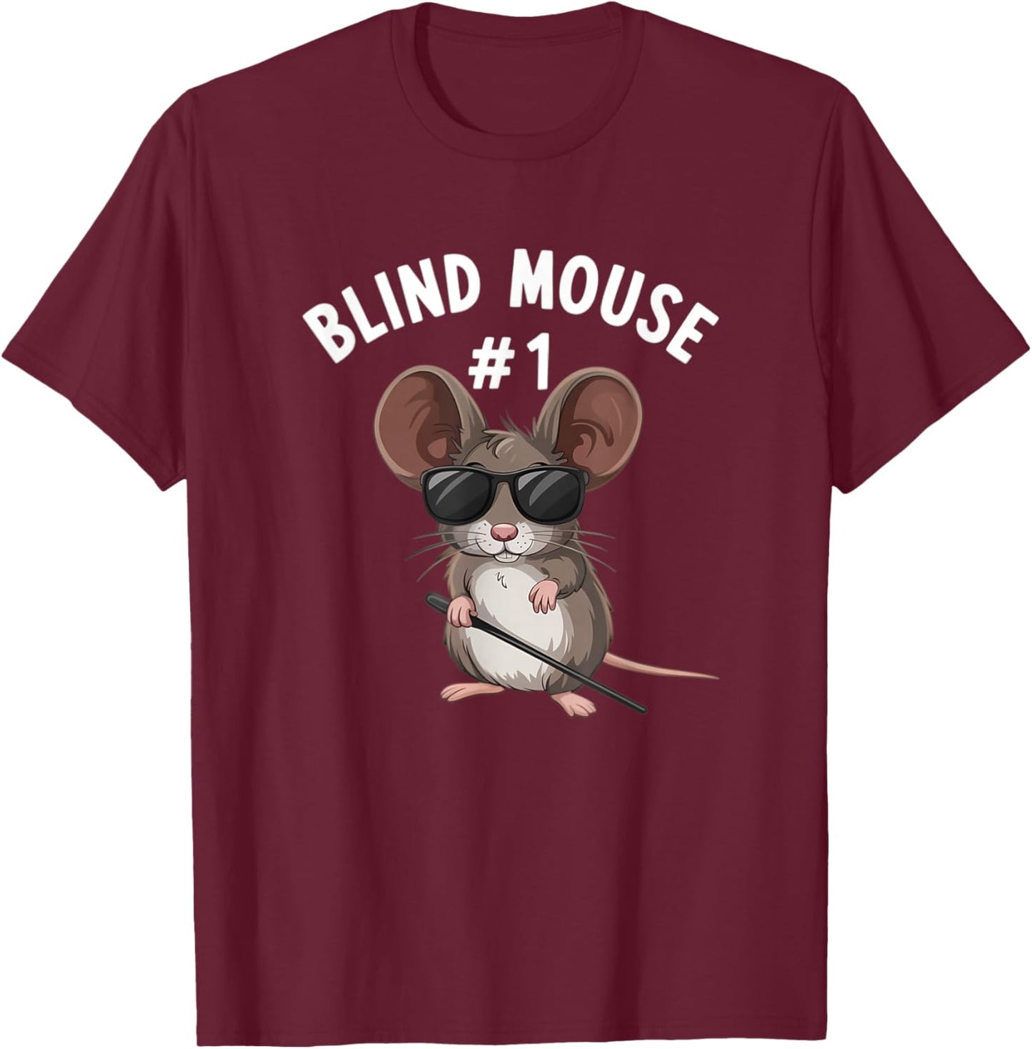 Blind Mouse 1 Three Blind Mice Halloween Costume T-Shirt - T-Shirt | Maroon