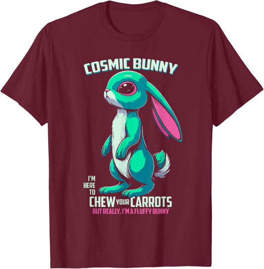 Alien Bunny Extraterrestrial Rabbit UFO T-Shirt - T-Shirt | Maroon