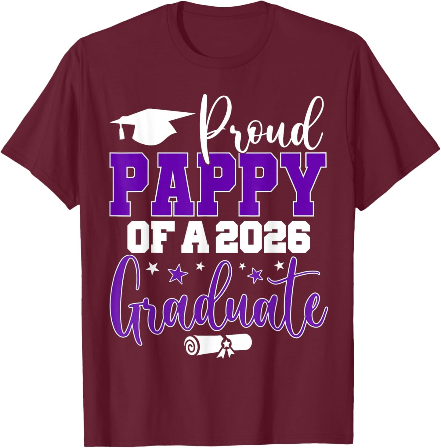 Pappy Senior 2026 Proud Pappy of A Class of 2026 Graduate T-Shirt - T-Shirt | Maroon