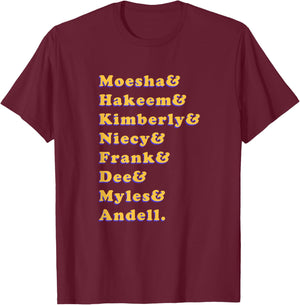 90s List Moesha Hakeem Kim T-Shirt - T-Shirt | Maroon