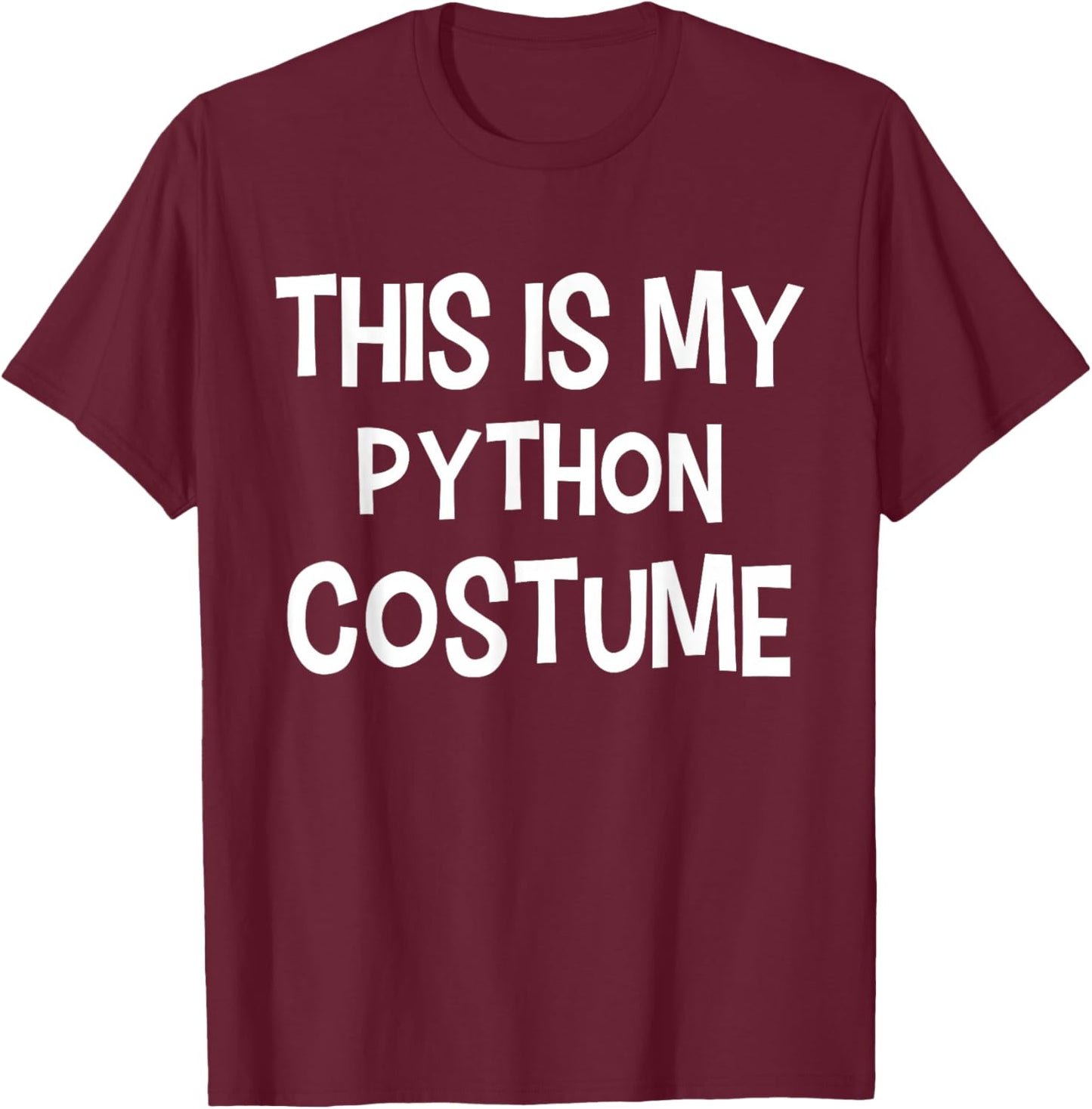 This is My Python Costume Halloween Simple Costume T-Shirt - T-Shirt | Maroon
