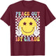 Peace Out 1st Grade Graduation Last Day School First Grade T-Shirt - T-Shirt | Maroon