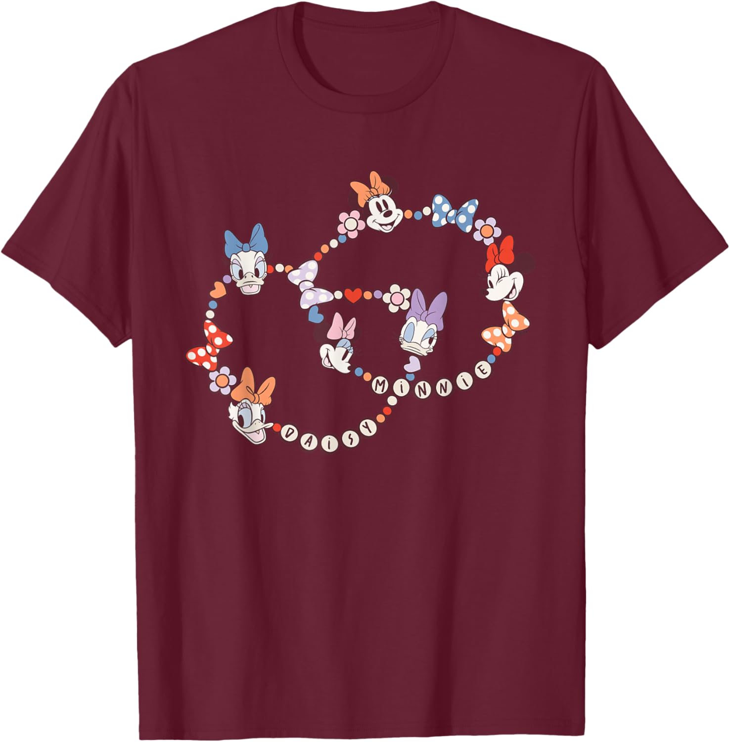 Disney Minnie and Daisy BFF's Matching Friendship Bracelets T-Shirt - T-Shirt | Maroon