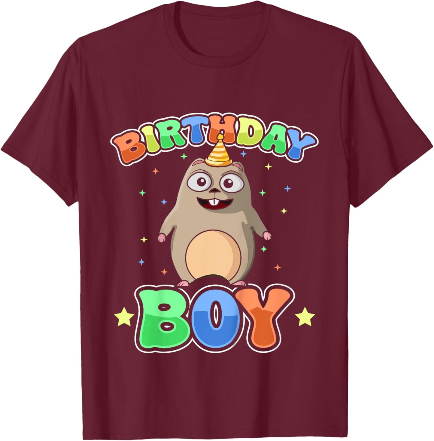 Kids Birthday Boy Lemming Outfit for Gamers and Animal Lovers T-Shirt - T-Shirt | Maroon