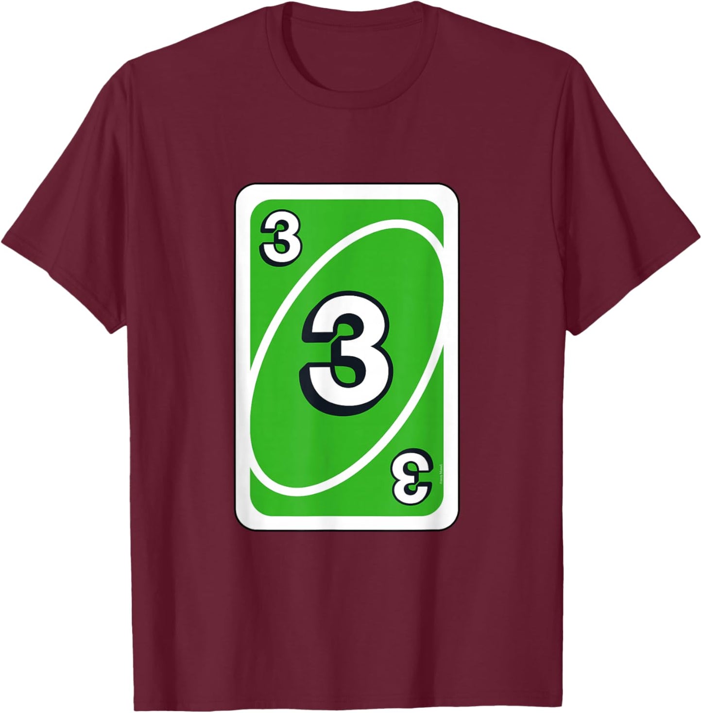 UNO Halloween Green 3" Card T-Shirt - T-Shirt | Maroon