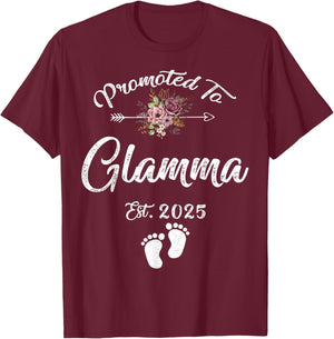Promoted to Glamma Est 2025 Flower T-Shirt - T-Shirt | Maroon