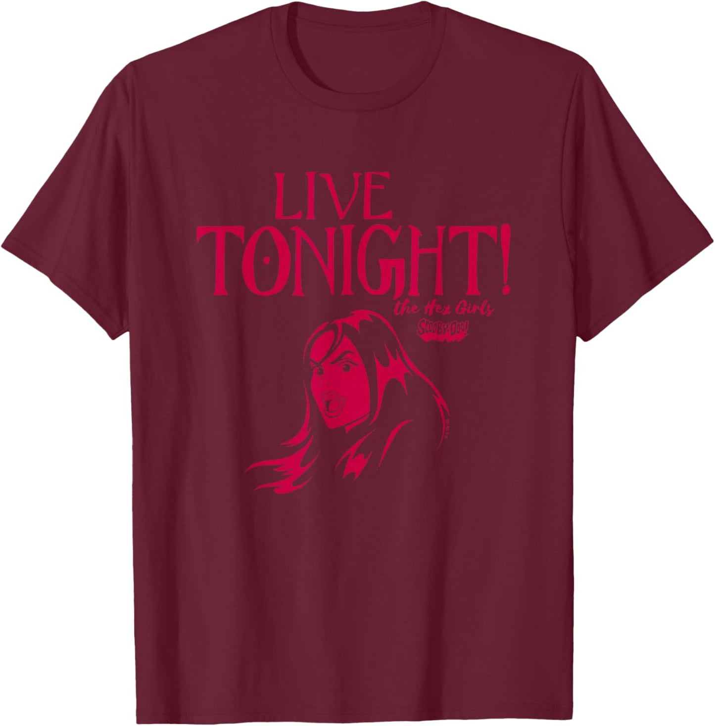 Scooby-Doo Live Tonight! The Hex Girls Silhouette Chest Logo T-Shirt - T-Shirt | Maroon