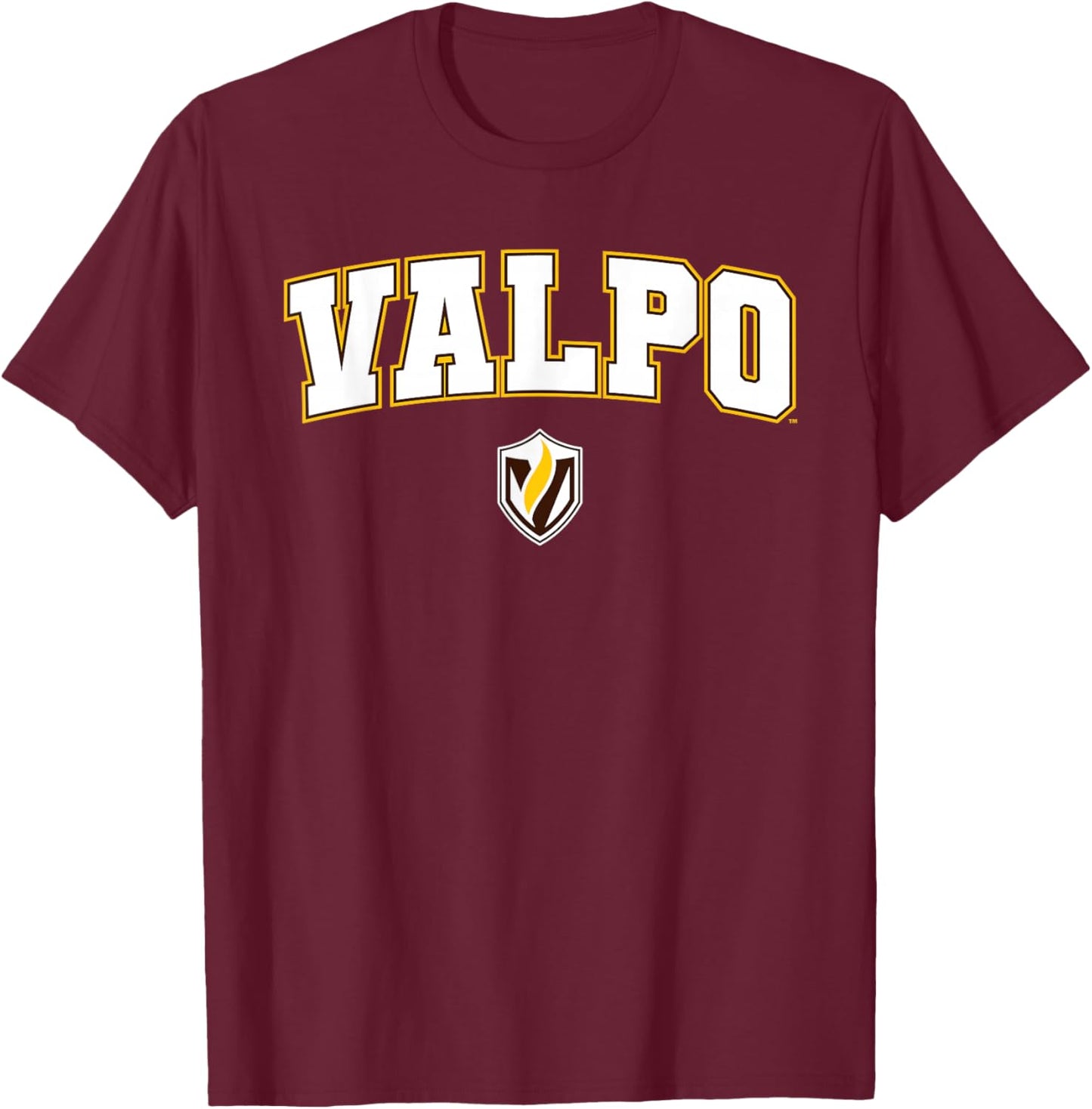 Valparaiso University Valpo Crusaders Arch Logo T-Shirt - T-Shirt | Maroon