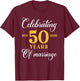 Funny 50 Years of Marriage 1976 50th Wedding Anniversary T-Shirt - T-Shirt | Maroon