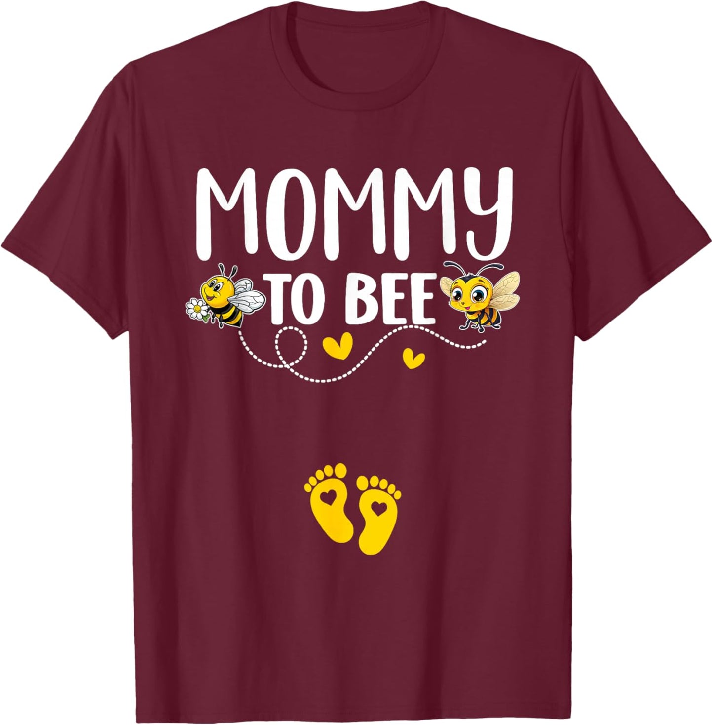 Mommy To Bee Gender Reveal Pregnancy Announcement Mommy T-Shirt - T-Shirt | Maroon