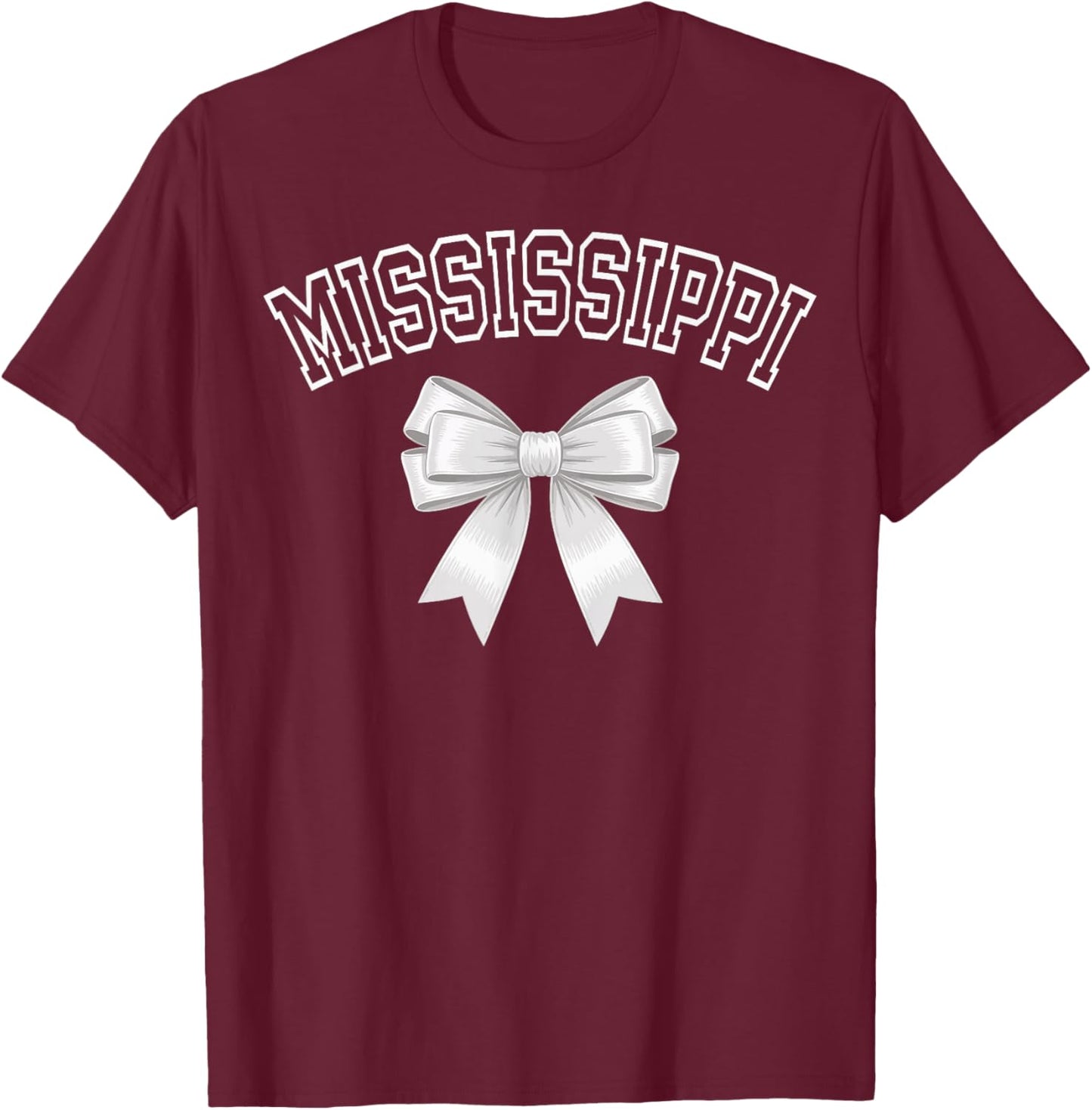 Mississippi Coquette Bow Hometown Pride Girls T-Shirt - T-Shirt | Maroon