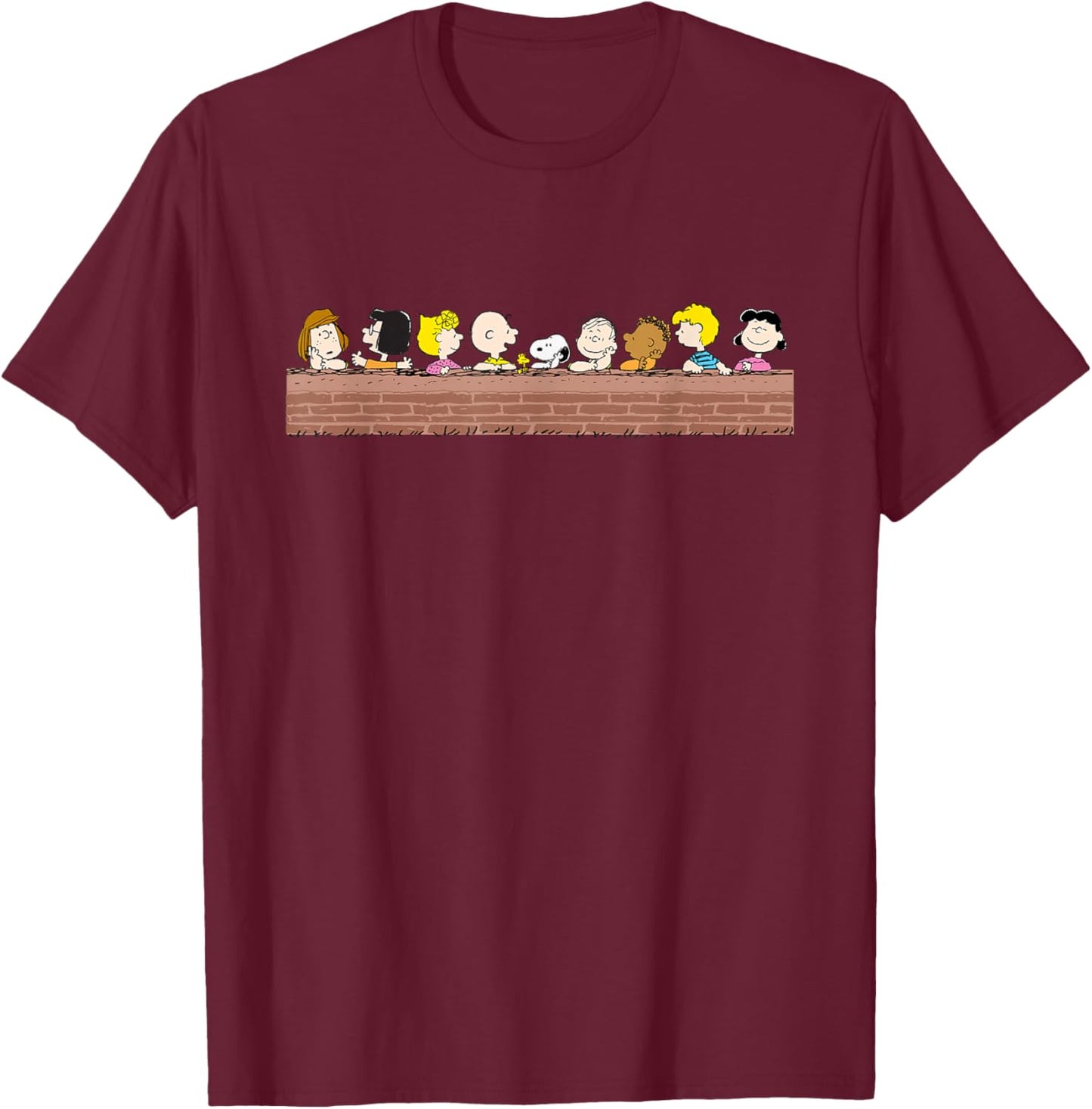 Peanuts The Gang Chilling T-Shirt - T-Shirt | Maroon